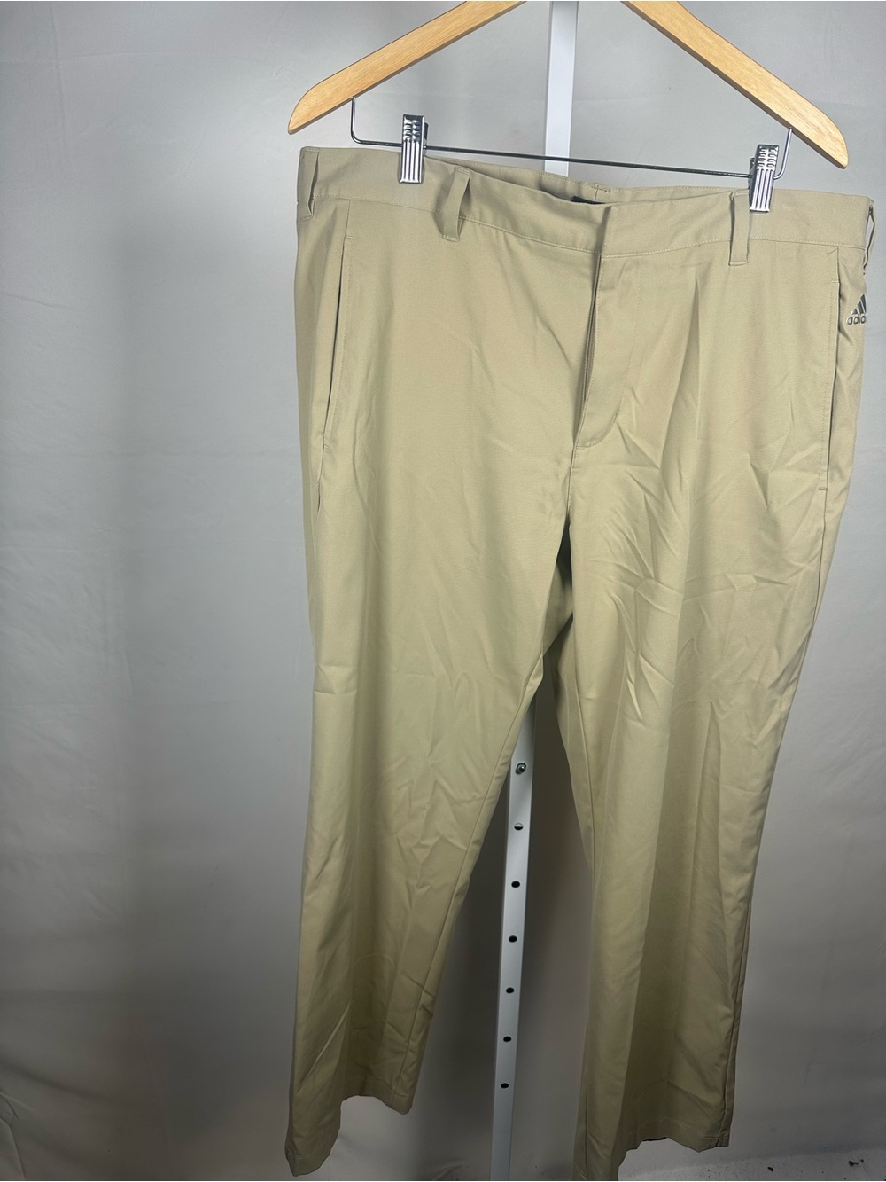 Adidas Golf Mens Khaki Tan Flat Front Performance Pants 38x30